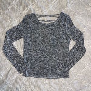 H&M grey long sleeve, criss cross in back